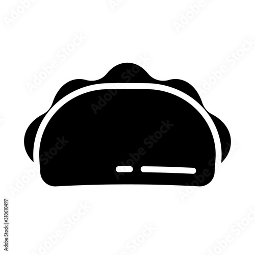 Taco silhouette icon. Clipart image isolated on white background