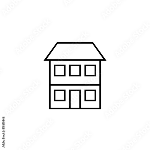 Two story house line icon. Clipart image isolated on white background photo