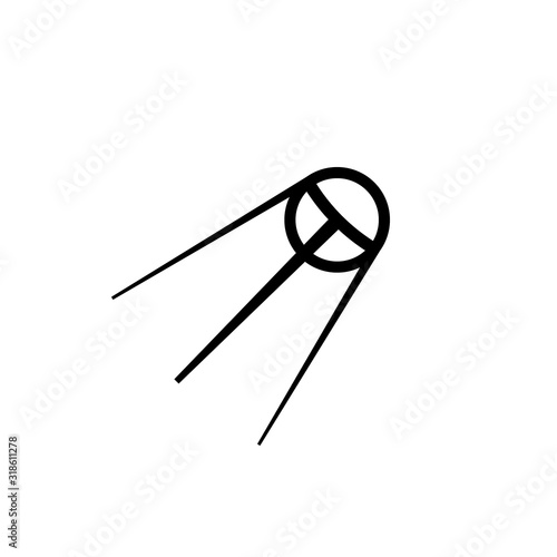Sputnik 1 outline icon. Clipart image isolated on white background
