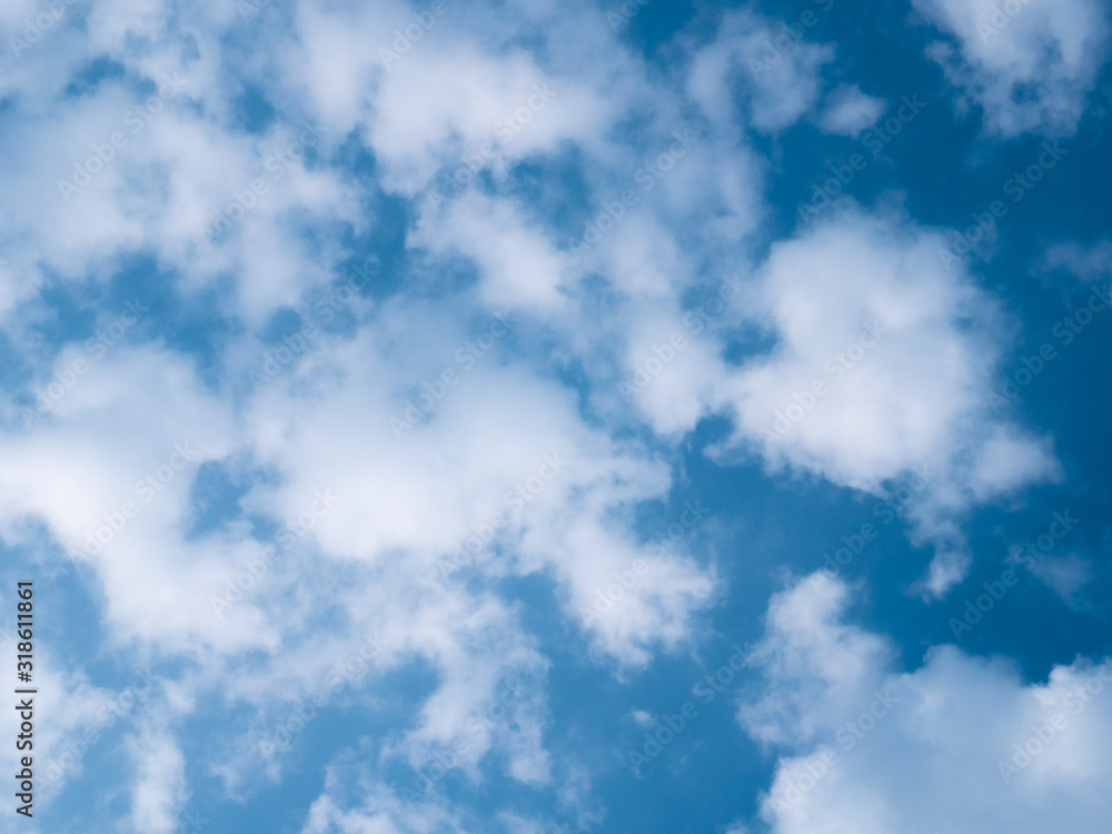 The blue sky on earth. Low Angle