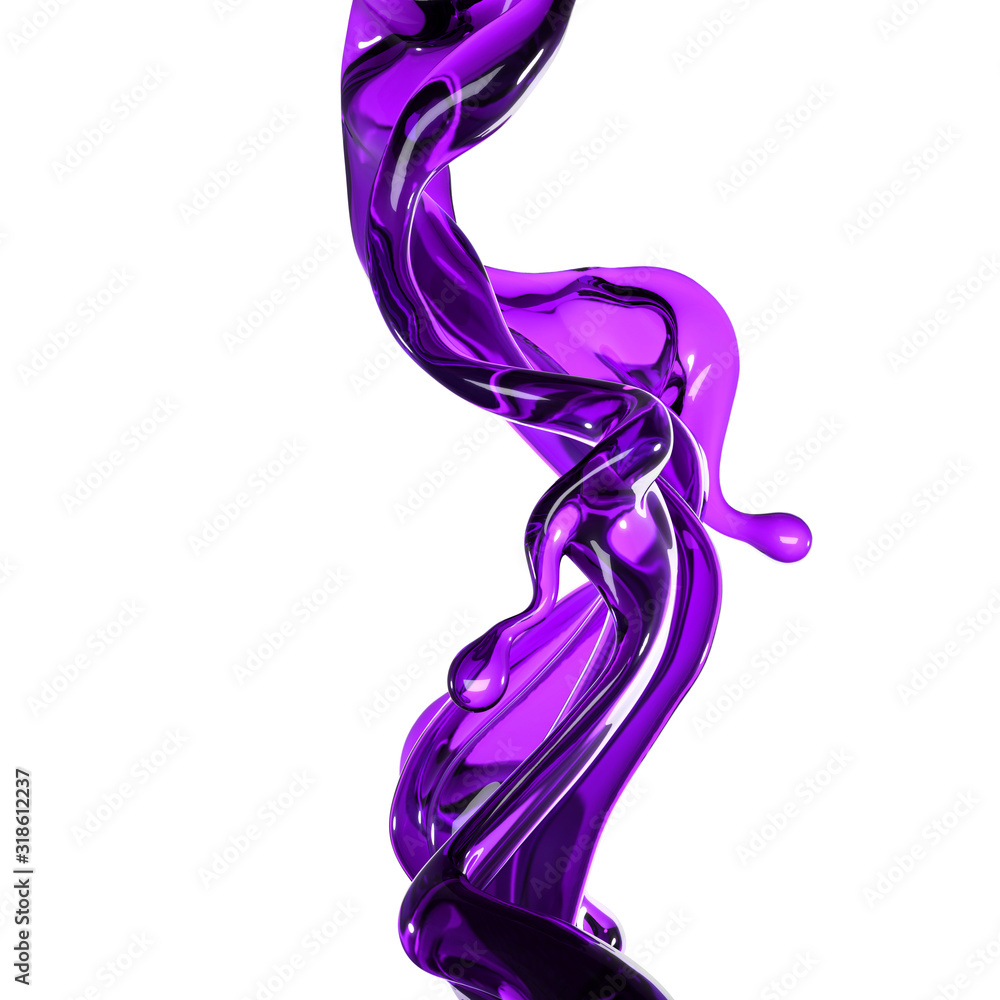 Fototapeta premium Splash fluid. 3d illustration, 3d rendering.