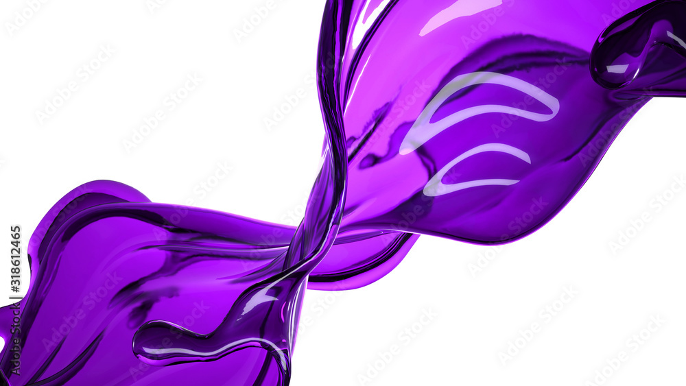 Fototapeta premium Splash fluid. 3d illustration, 3d rendering.