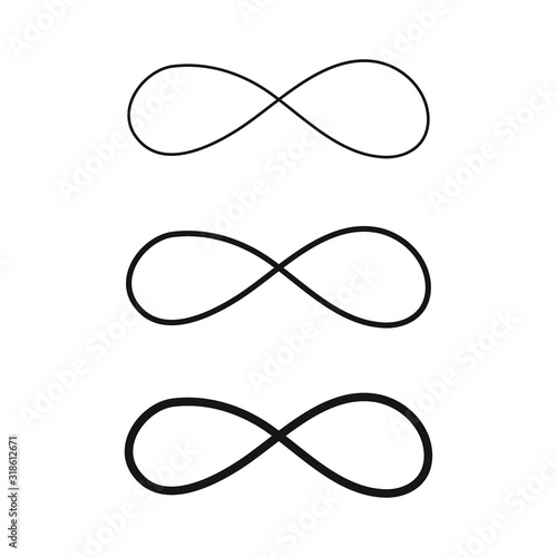 Hand drawn infinity symbol, infinity sign doodle icon