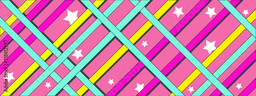 Multicolored abstract geometric pattern in pop art style.