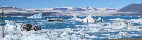 Panorama du Jokulsarlon en Islande