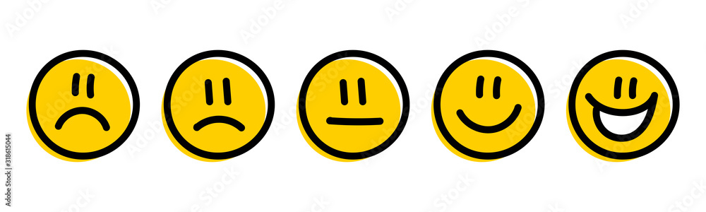 Fototapeta premium Rating emotion faces comic style