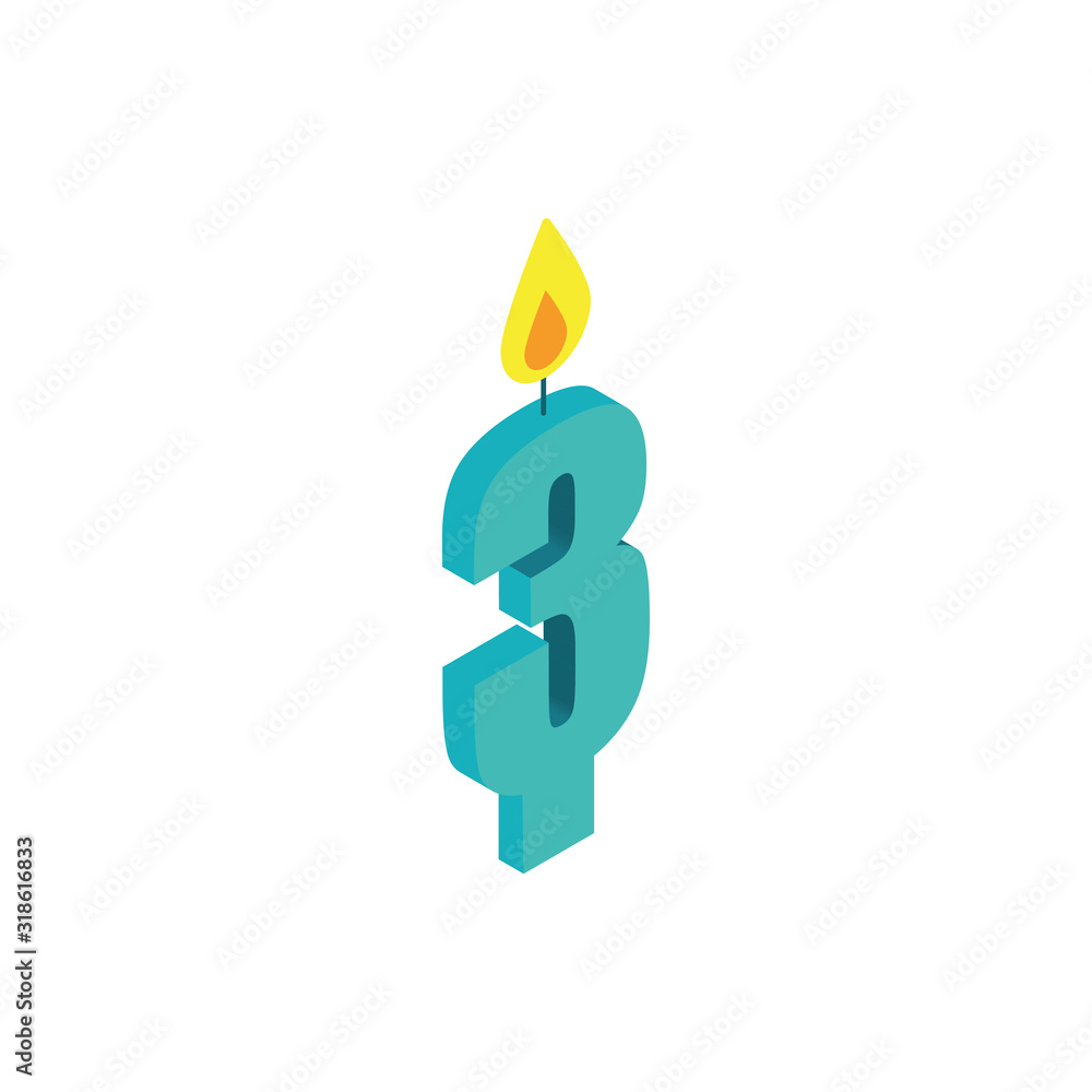 birthday celebration candle number three birthday celebration candle number three