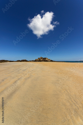 Beach in Saint-Malo, in Brittany, France.