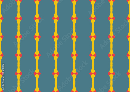 Seamless geometric pattern design illustration. Background texture. In blue, red, yellow colors.