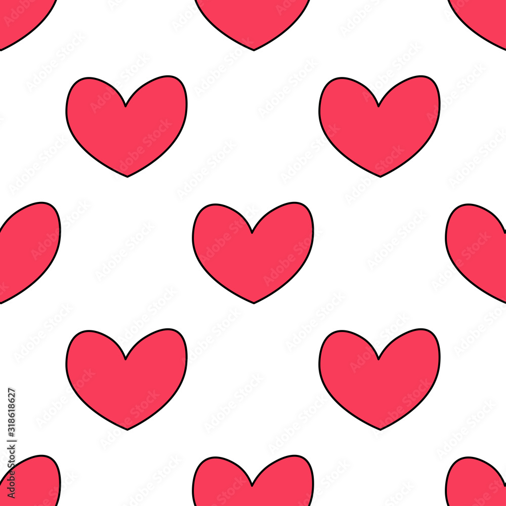 Red hearts seamless repeat pattern.Valentine's day seamless repeat pattern. Red hearts seamless repeat pattern.Valentine's day seamless repeat pattern.