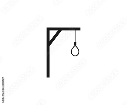 Gallows, death icon. Vector illustration, flat design.