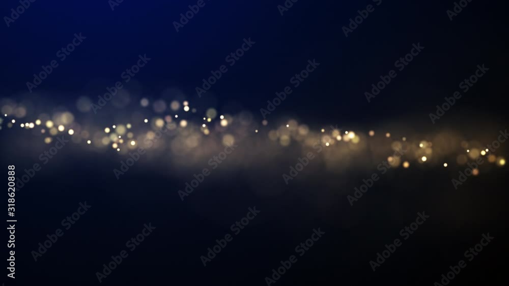 Magical golden Particles falling Animation