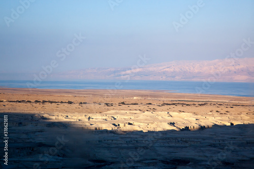 View of the Dead Sea from Massada  Israel