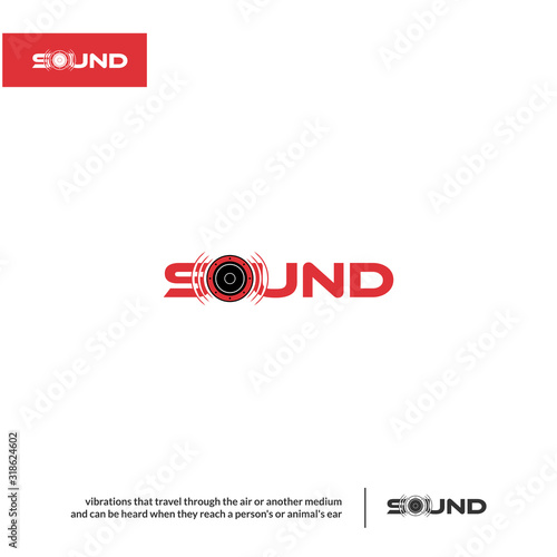 Speaker as a symbol of sound, replacing the letter "O".