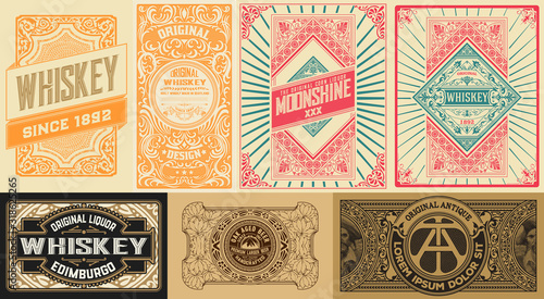Pack of 7 vintage labels for packing
