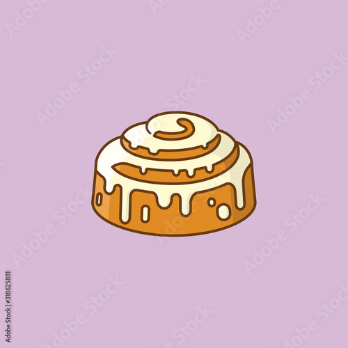 Sticky bun vector illustration for Sticky Bun Day on February 21st