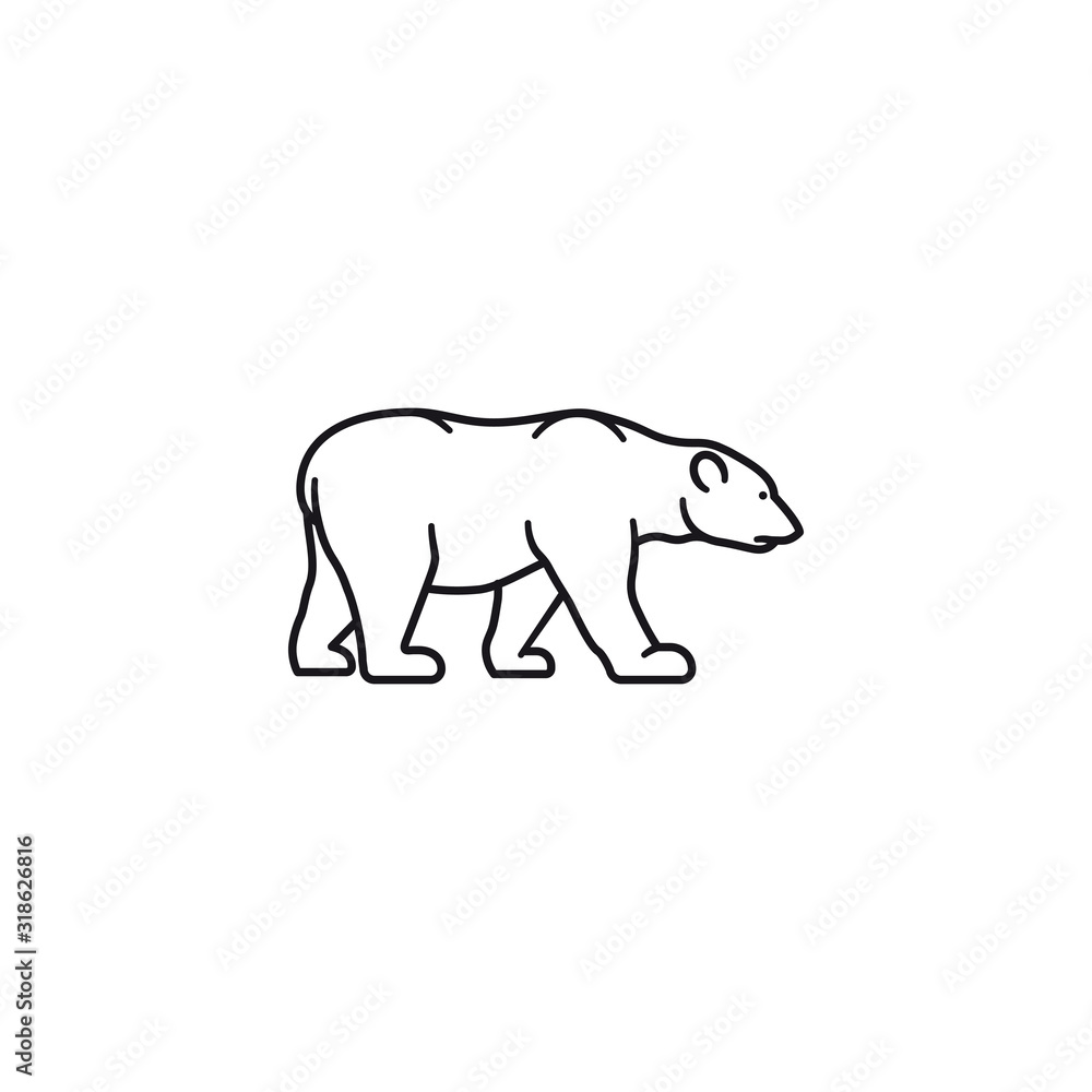 Polar bear vector line icon Polar bear vector line icon