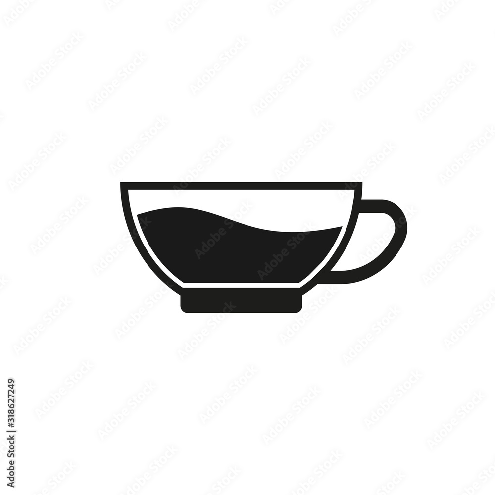 cup with coffee icon on white background, vector cup with coffee icon on white background, vector