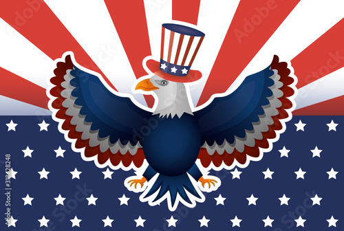 presidents day poster with usa tophat and eagle