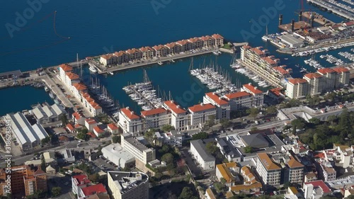 Elevated view over Gibraltar, Gibraltar, UK