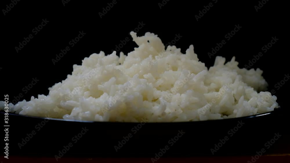 Cooked rice steaming Cooked rice steaming