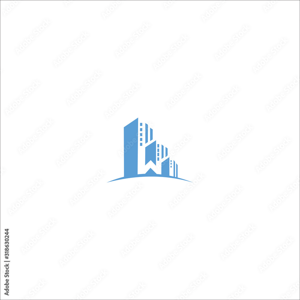 Fototapeta premium W letters logo and icon building