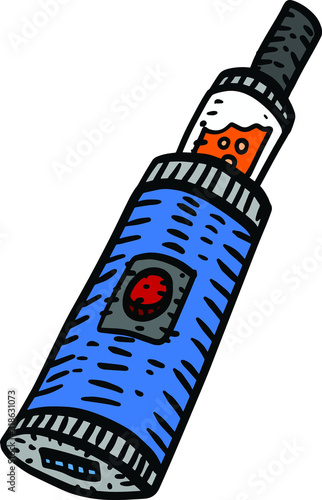 detailed illustration of a electronic vaping smoking pen. 