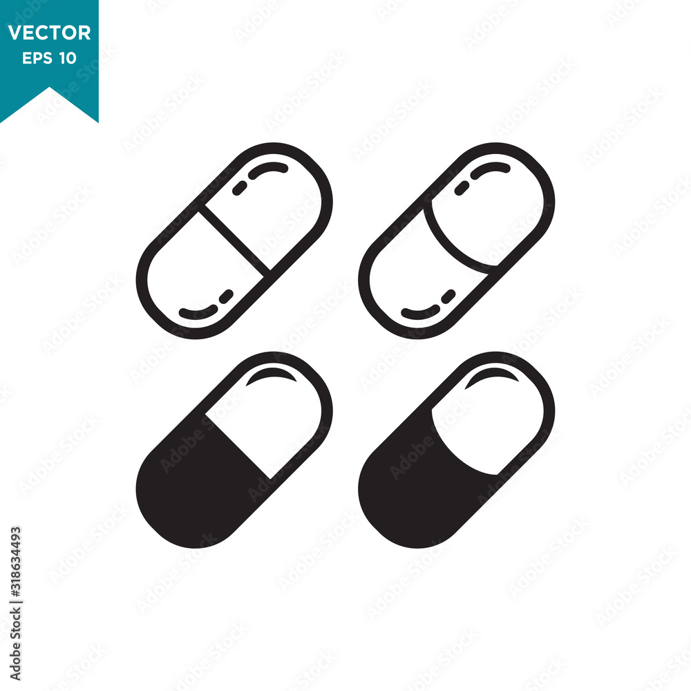 capsule vector icon in trendy flat style. medicine icon capsule vector icon in trendy flat style. medicine icon