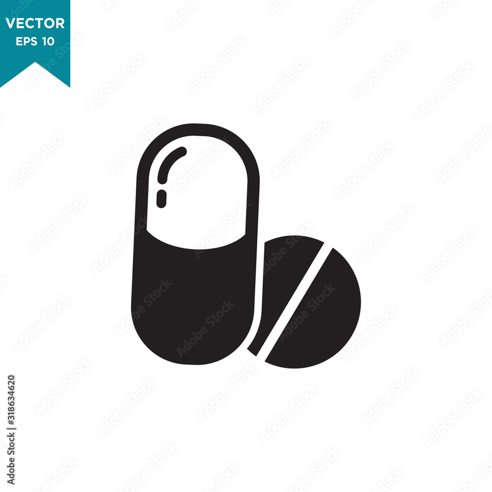 capsule vector icon in trendy flat style. medicine icon capsule vector icon in trendy flat style. medicine icon