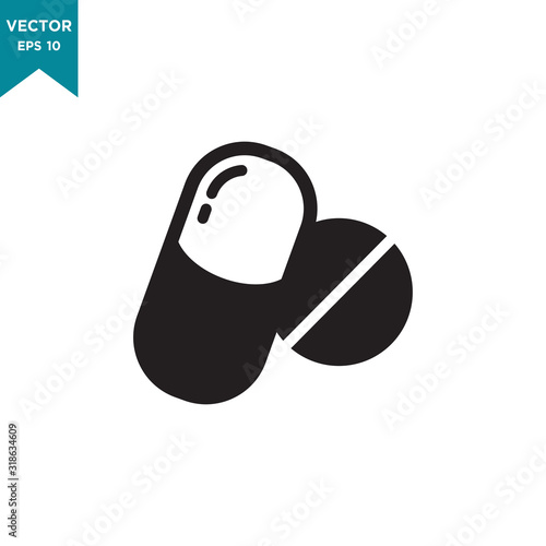 capsule vector icon in trendy flat style. medicine icon
