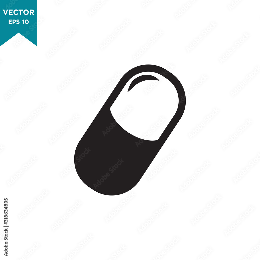 capsule vector icon in trendy flat style. medicine icon capsule vector icon in trendy flat style. medicine icon