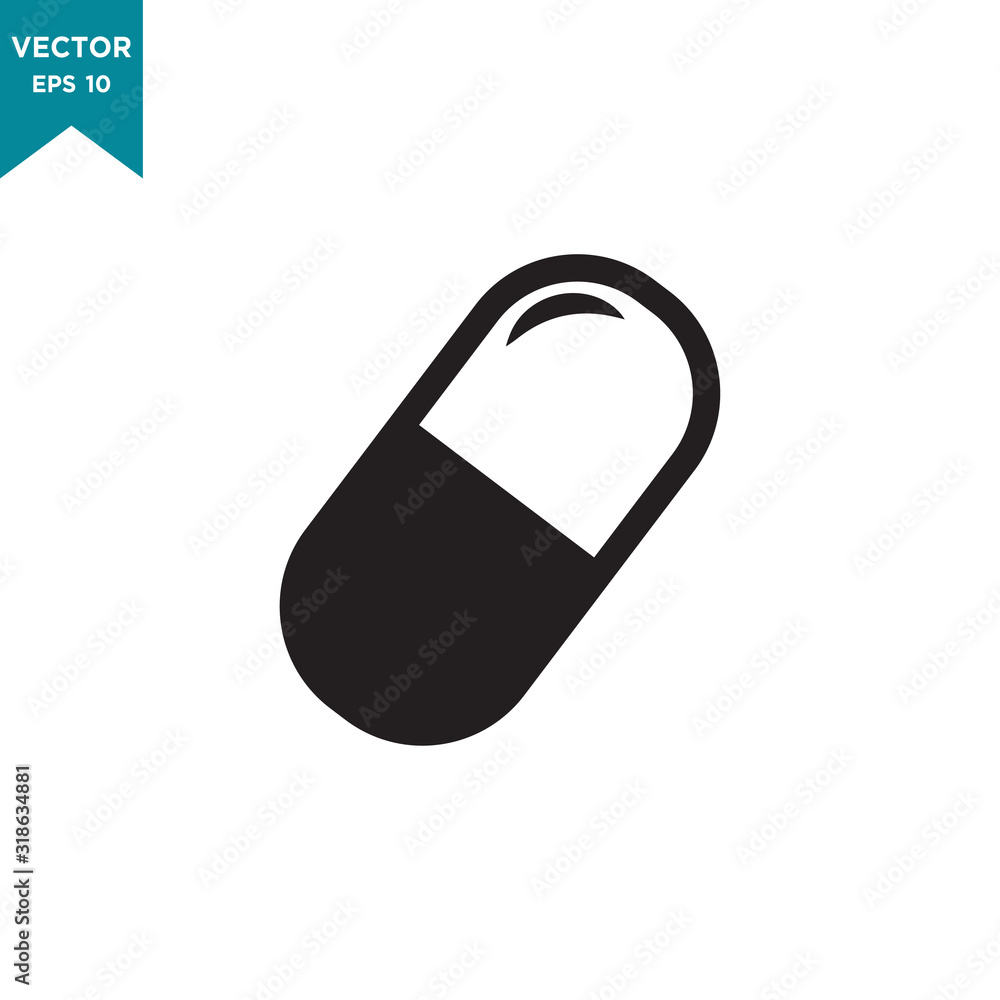 capsule vector icon in trendy flat style. medicine icon capsule vector icon in trendy flat style. medicine icon