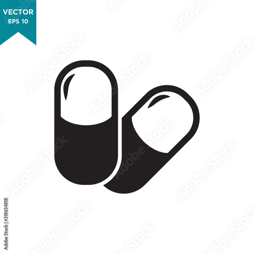 capsule vector icon in trendy flat style. medicine icon