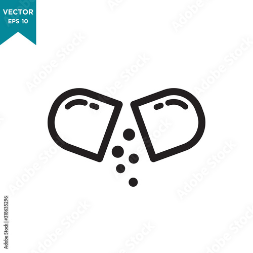 capsule vector icon in trendy flat style. medicine icon