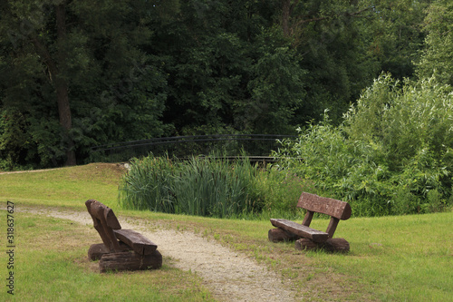 Landscape in Jurbarca City Park. photo