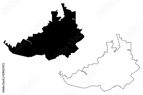 Bild auf Leinwand Rostov-on-Don City (Russian Federation, Russia) map vector illustration, scribbl