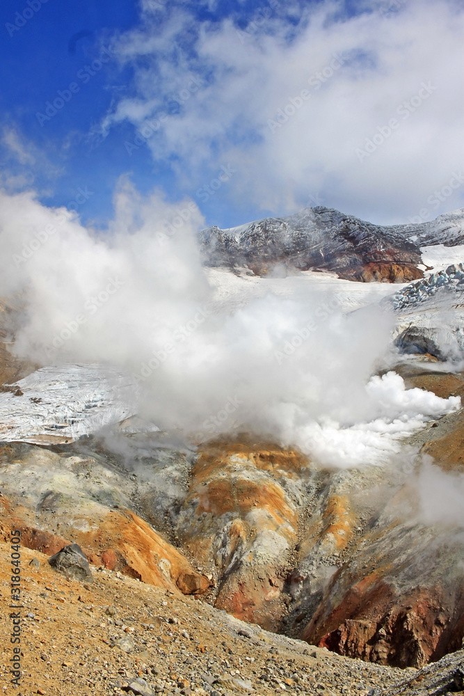 Mutnovsky volcano in Kamchatka Peninsula, Russia