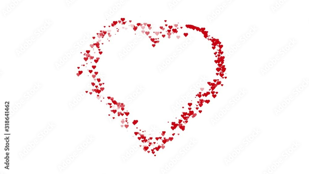 Small hearts follow the shape of a big heart (white background). Can use for Valentine's day. Small hearts follow the shape of a big heart (white background). Can use for Valentine's day.