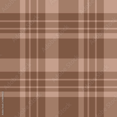 Seamless pattern in gentle discreet light and dark brown colors for plaid, fabric, textile, clothes, tablecloth and other things. Vector image.