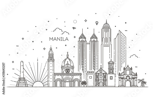 Fototapeta Naklejka Na Ścianę i Meble -  Manila Philippines City Skyline