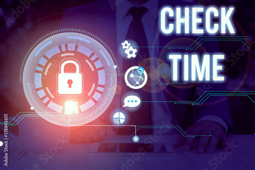 Принти на полотні Writing note showing Check Time