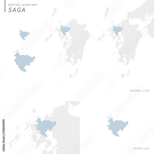 dotted Japan map, Saga