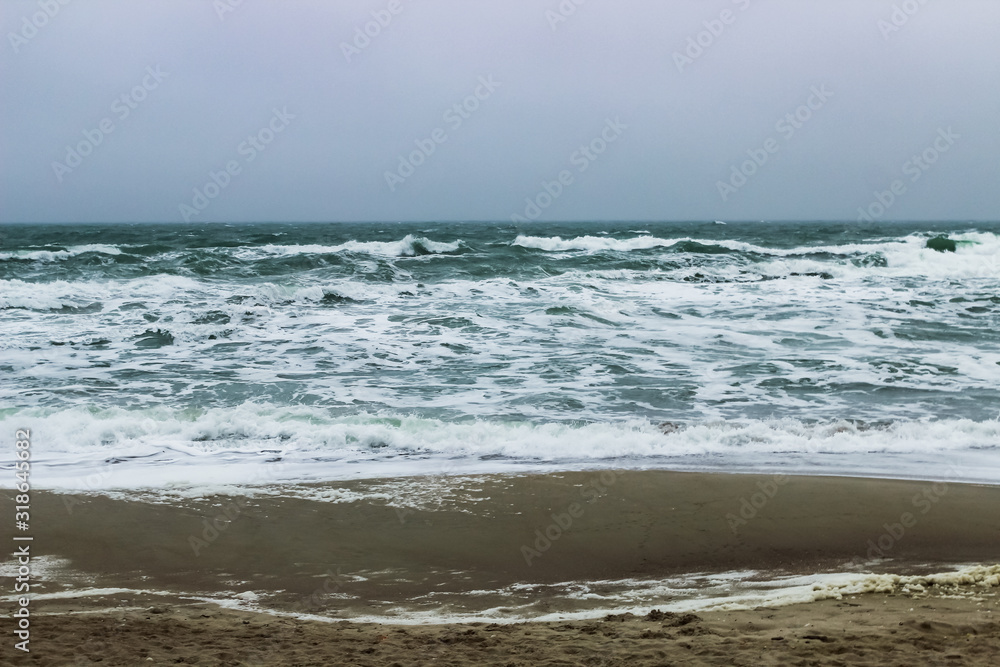 storm sea beach