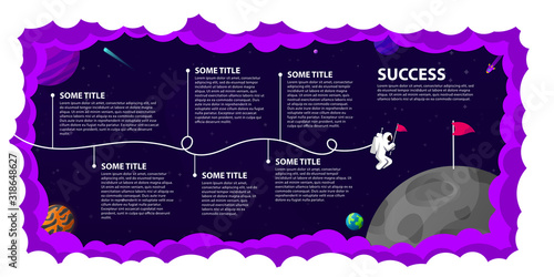 Infographic design template. Timeline concept with 6 steps