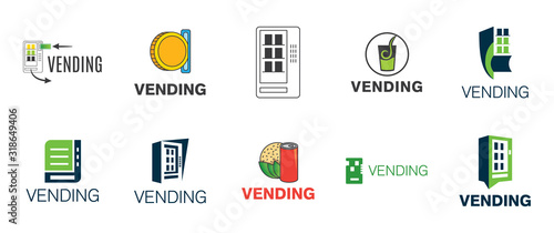 Vector logo of a vending machine with food photo
