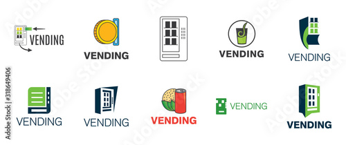 Vector logo of a vending machine with food