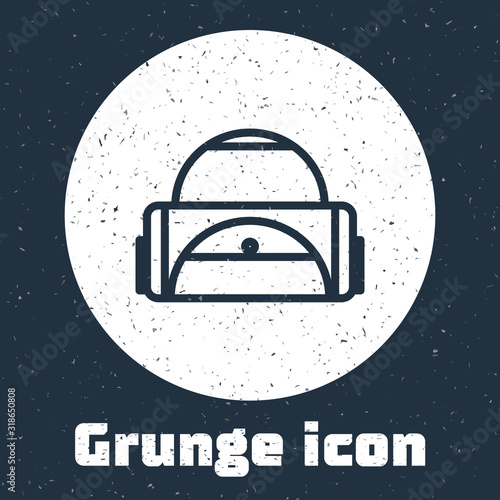 Grunge line Sport bag icon isolated on grey background. Monochrome vintage drawing. Vector Illustration