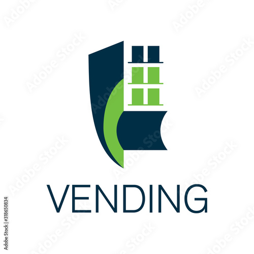 Vector logo of a vending machine with food