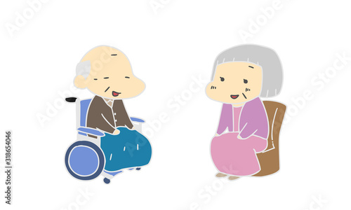 介護　老人　仲良し夫婦