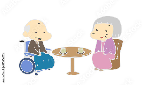 介護　老人　仲良し夫婦